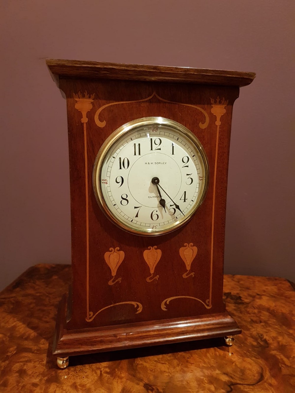 Outstanding Quality Edwardian Inlaid Mantel Clock