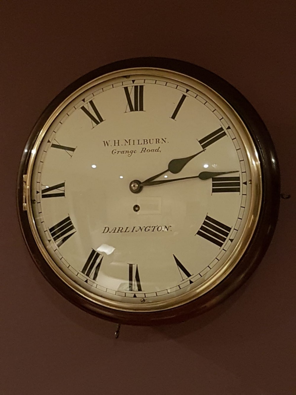 Superb Mid Victorian Convex Fusee Dial Clock By Milburn Of Darlington