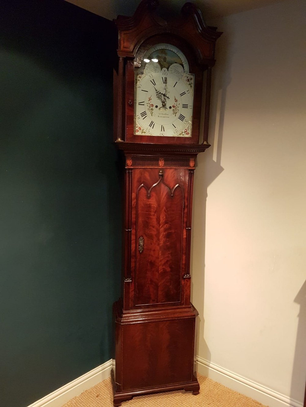 Fine George III Mahogany 8 Day Moon Phases Longcase Clock