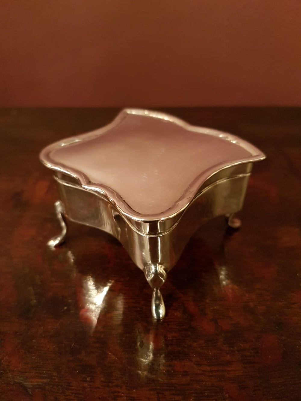 Edwardian Antique Silver Ring Box