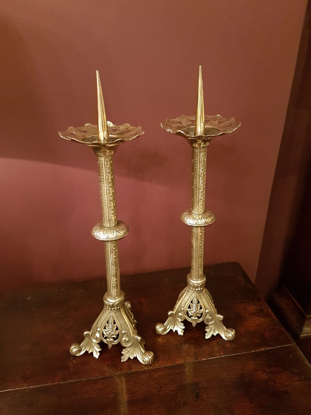 Pair of Victorian Pricket Candlesticks