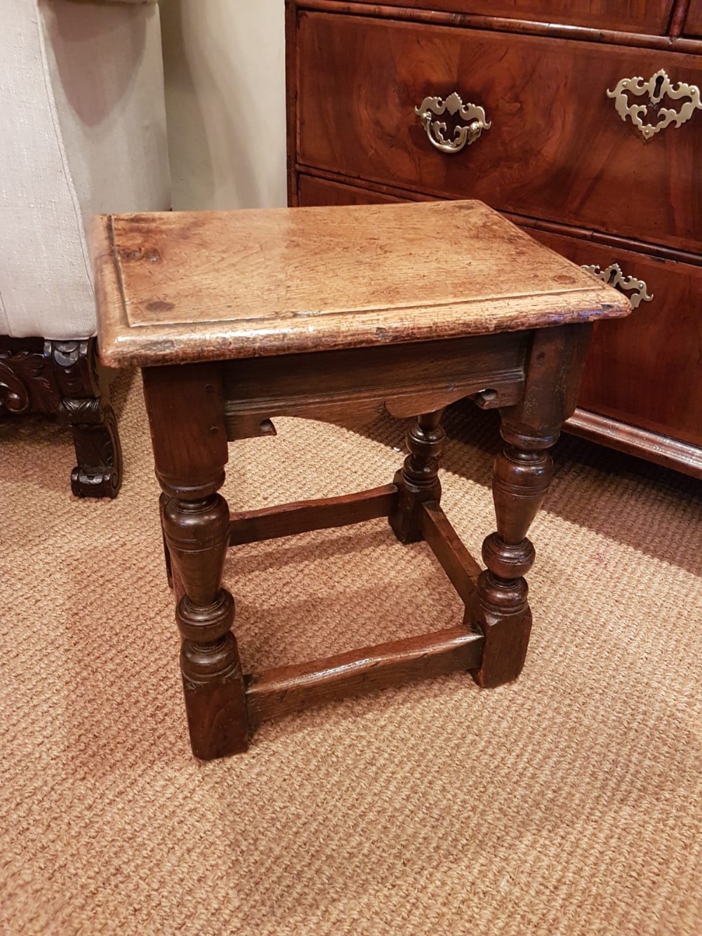 Antique George II Style Oak Joint Stool