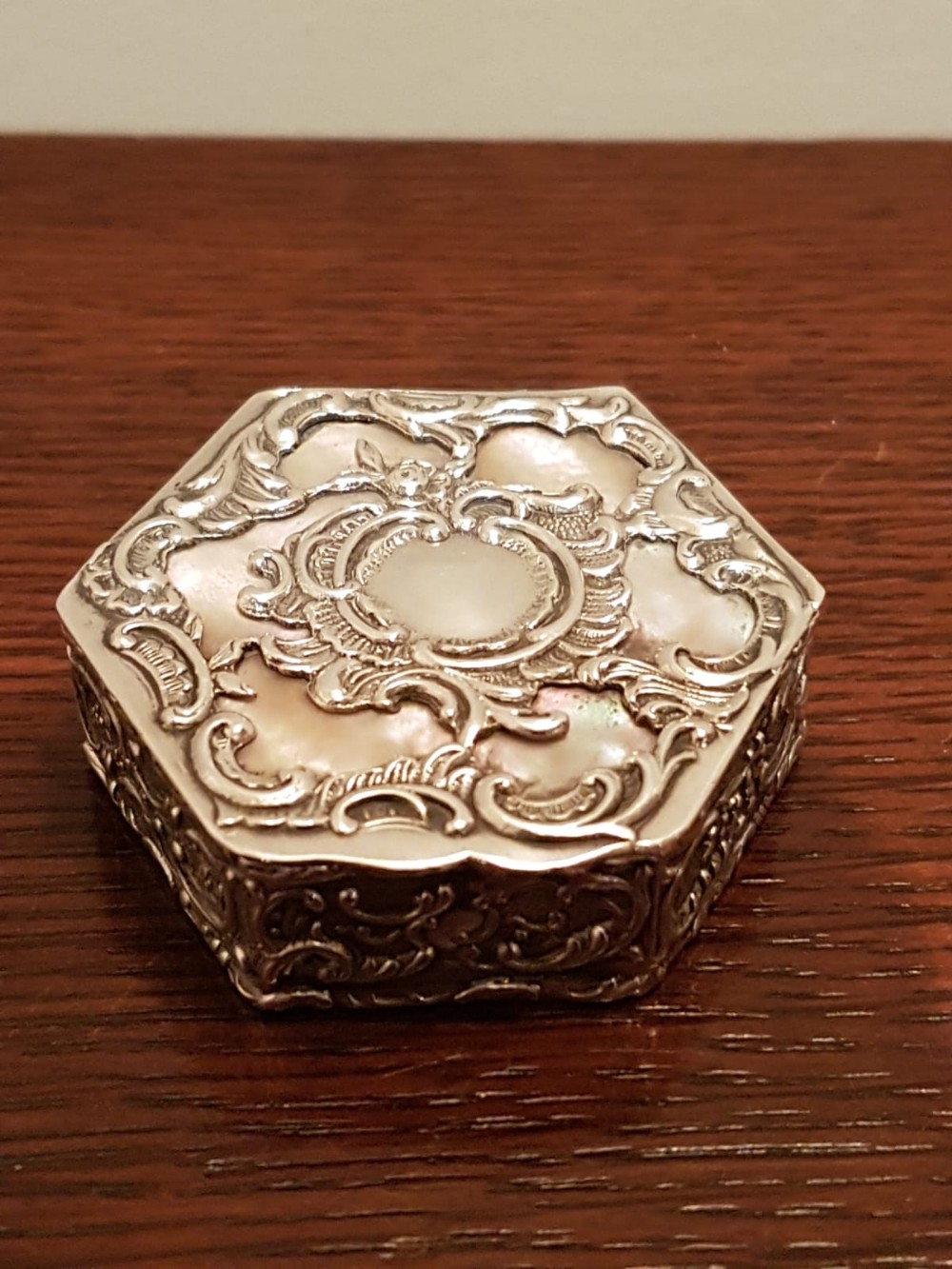 Victorian Silver and Mother of Pearl Box