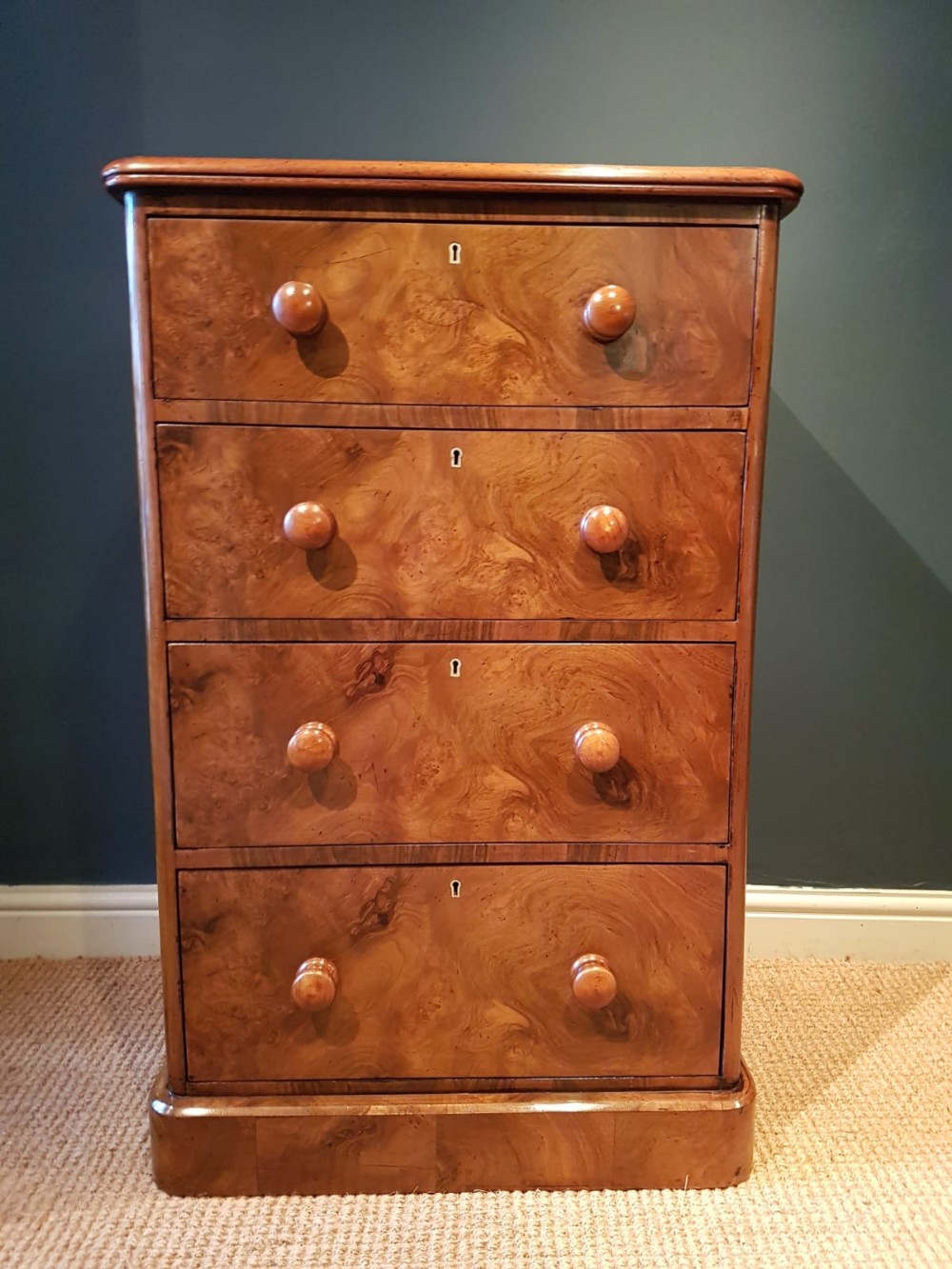 Fine Quality Antique Burr Walnut Tallboy Chest