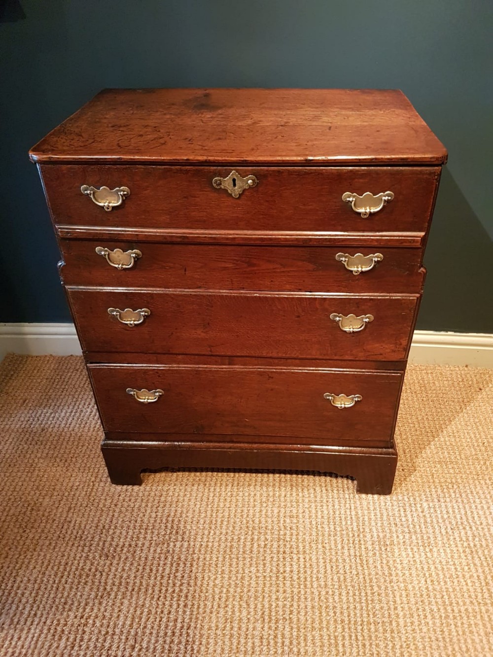 George I Period Antique Oak Silver Chest
