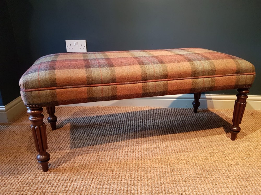 Antique Regency Mahogany Double Upholstered Stool