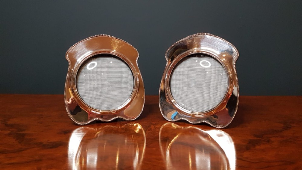 Matching Pair of Antique Edwardian Silver Photo Frames