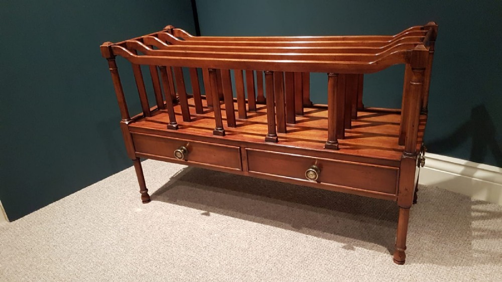 Early Victorian Walnut Folio Canterbury
