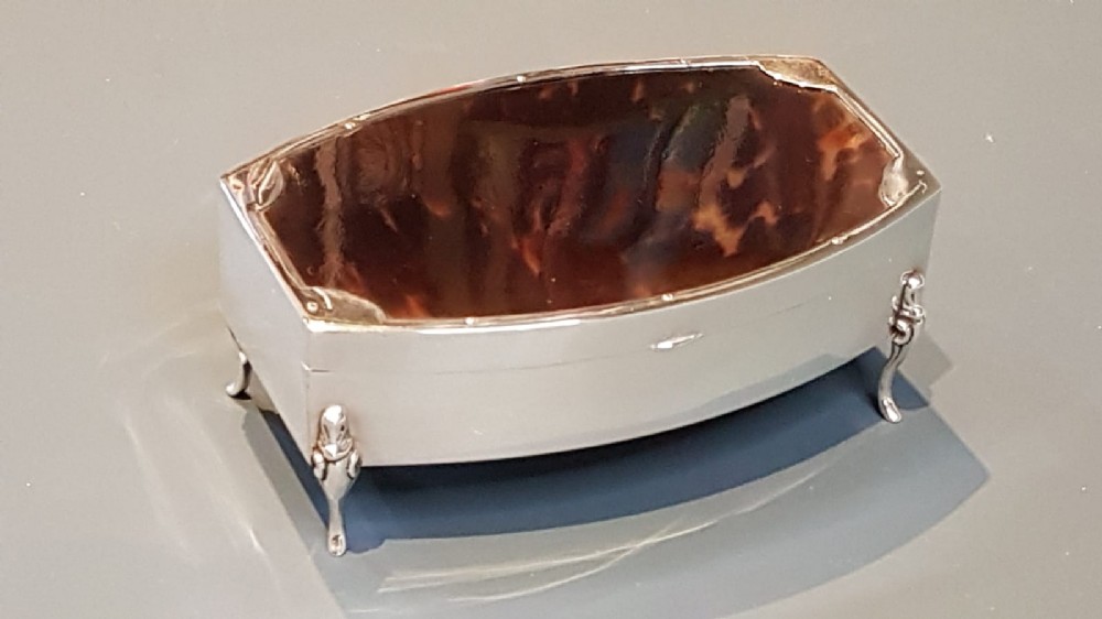 Antique Silver & Tortoiseshell Jewel Box