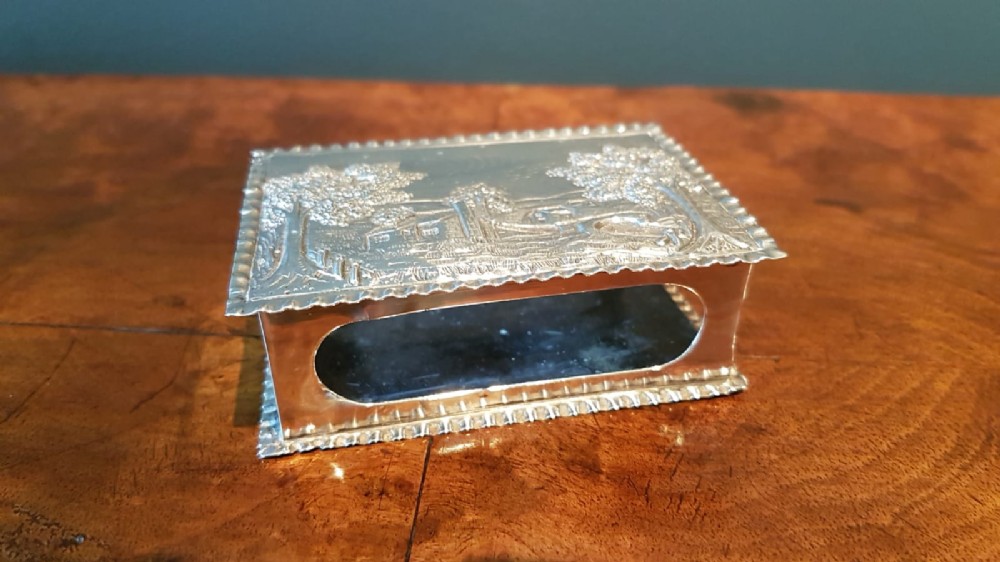 Victorian Edinburgh Silver Match Box Cover