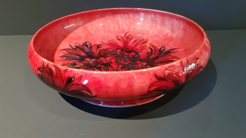Large Moorcroft Cornflower Flambe Exhibition Bowl