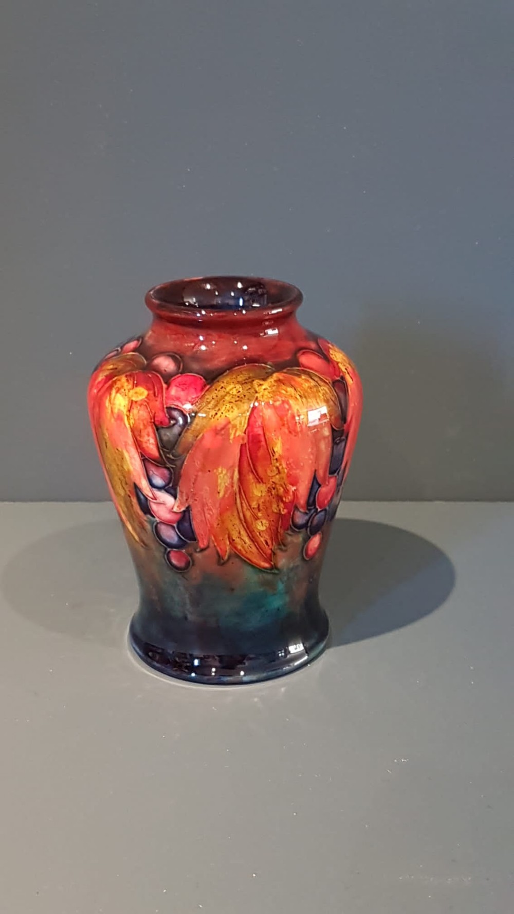 Superb Moorcroft Autumn Leaves and Berries Flambe Vase