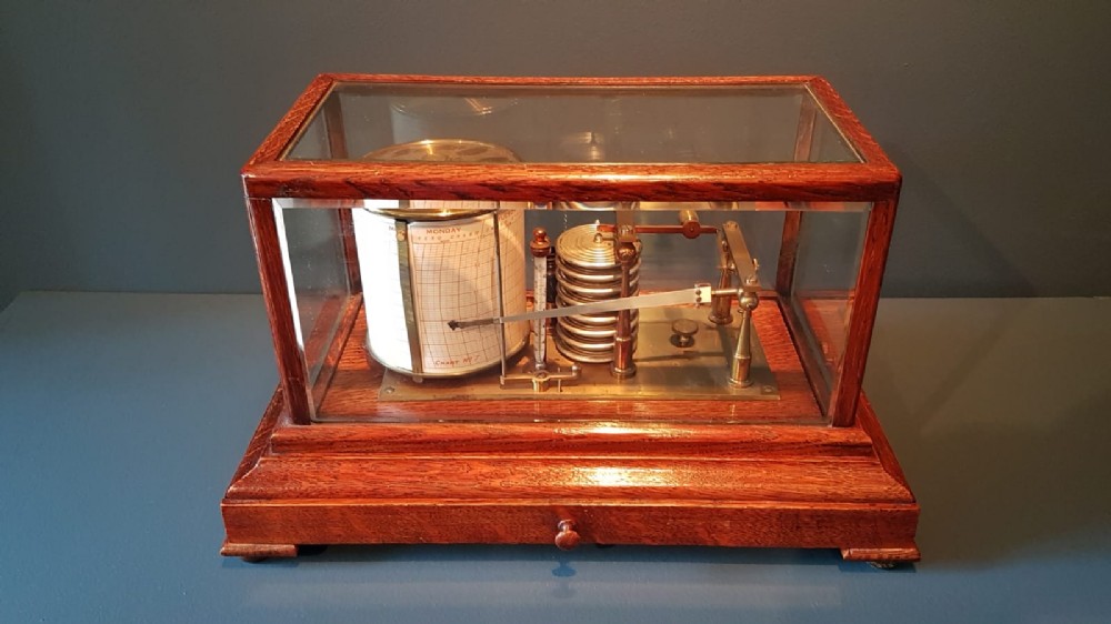Late Victorian Oak Cased Negretti and Zambra Barograph