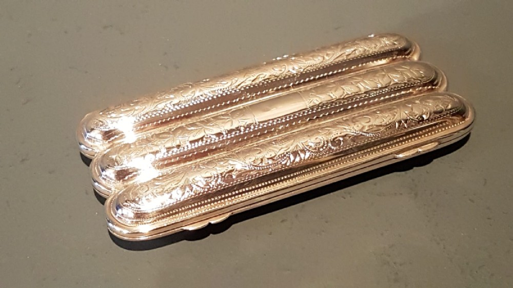 Victorian Engraved Silver Cigar Case