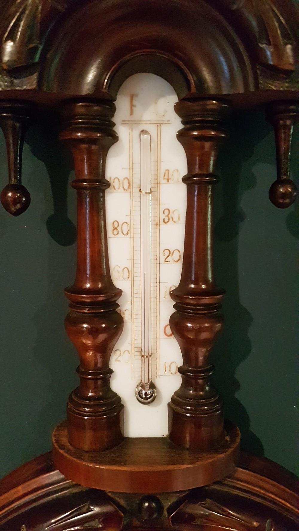 Small Antique Mahogany Pendant Banjo Barometer View II