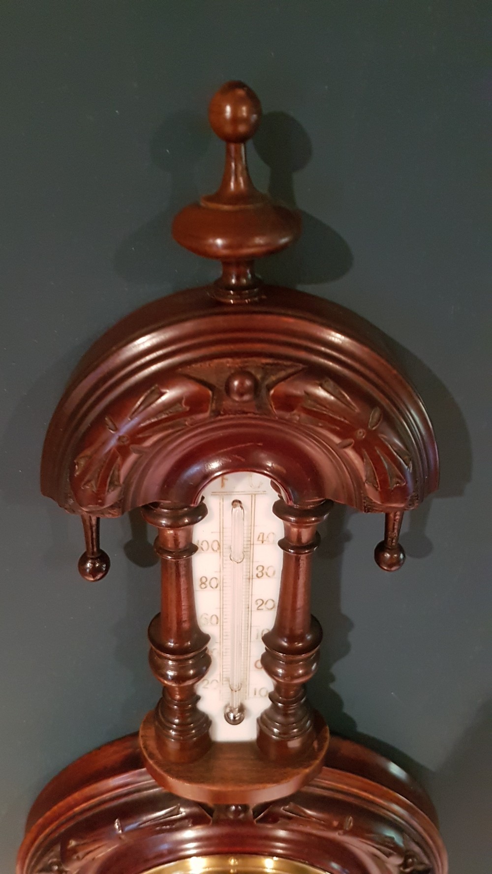 Small Antique Mahogany Pendant Banjo Barometer View VIII
