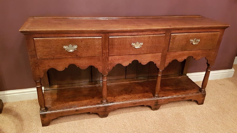 Small George II Oak Open Pot Board Dresser