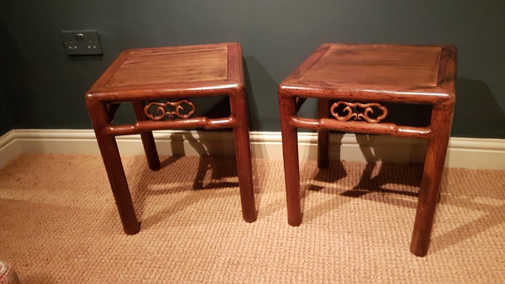 Matching Pair of Antique Rosewood Lamp Tables