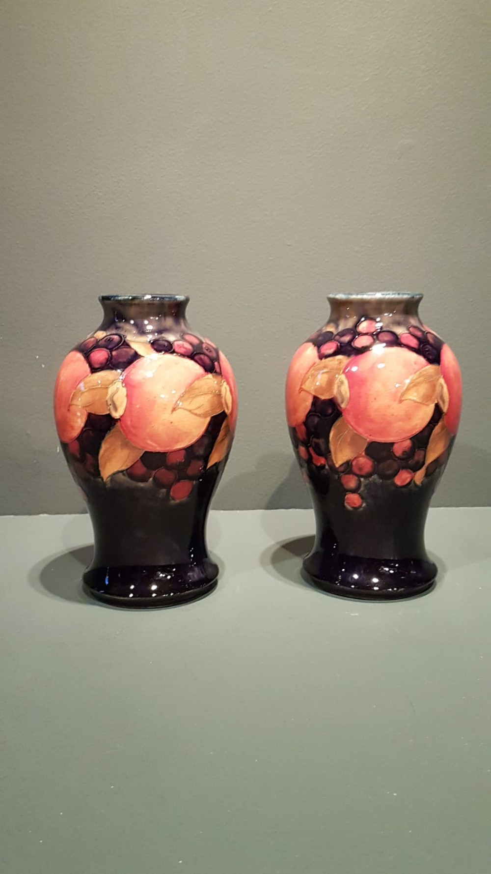Matching Pair of Moorcroft Pomegranate Vases