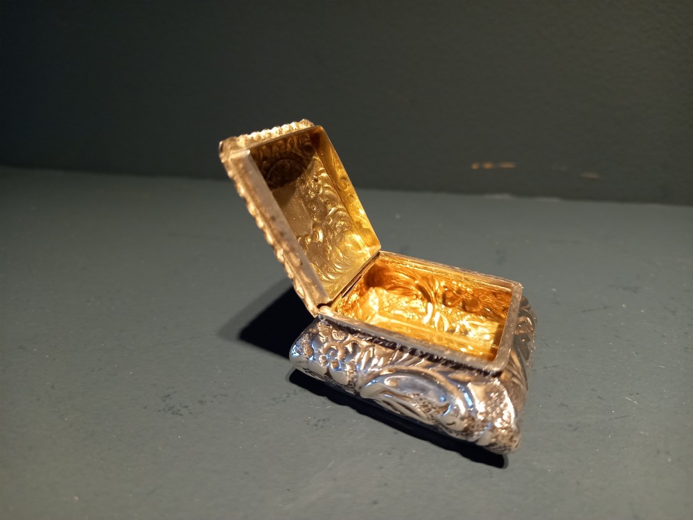 Victorian Silver Lozenge Shaped Box View VI