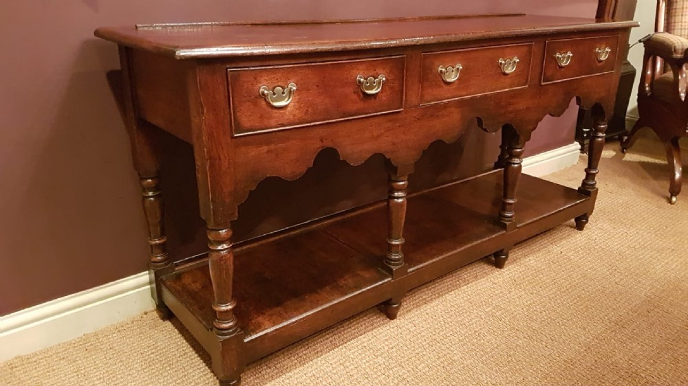 George III Oak Open Pot Board Dresser