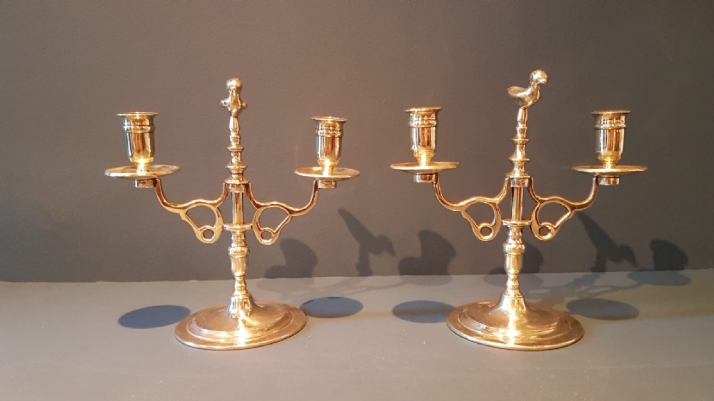 Pair of Victorian Brass Candelabra