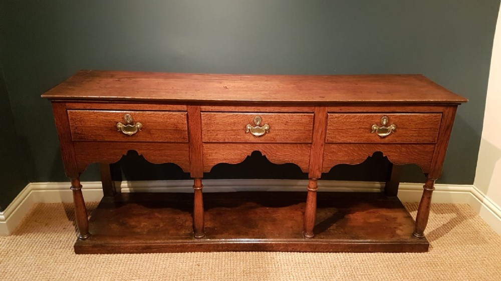George III Oak Open Pot Board Dresser