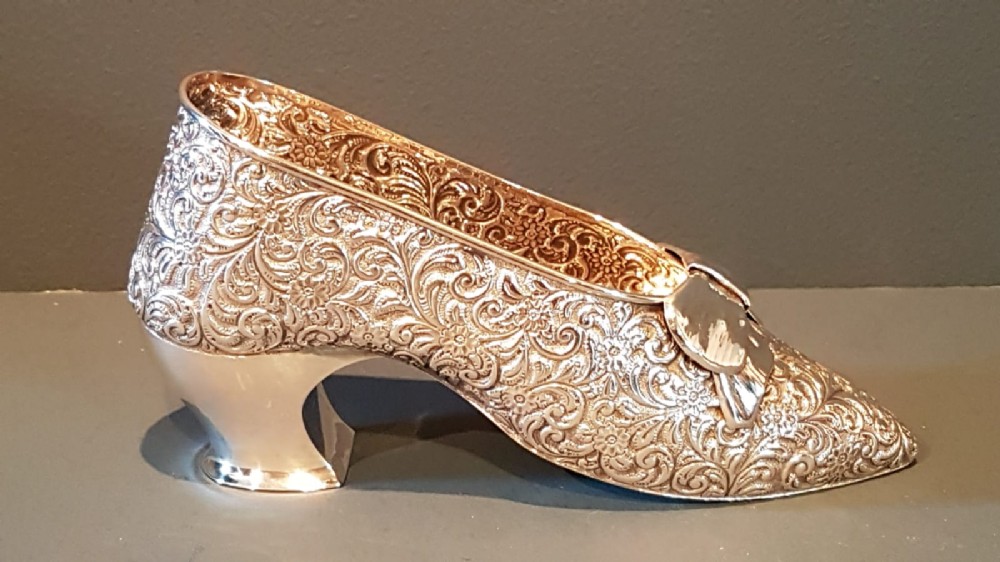 Large Edwardian Chester Silver Shoe