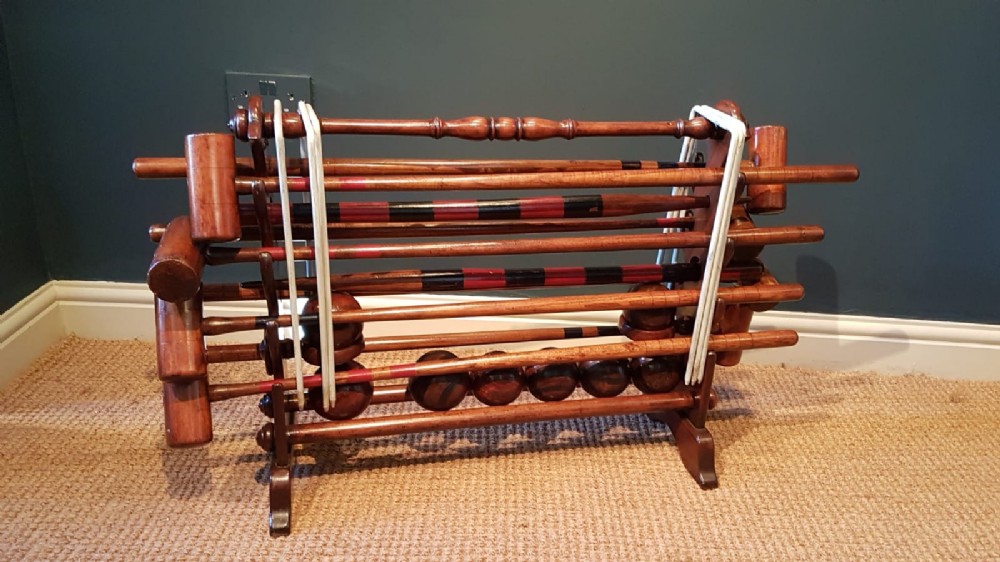 Victorian Ash Croquet Set and Stand