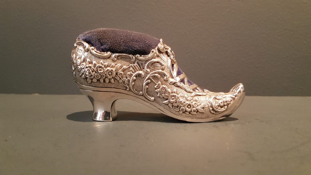Superb Victorian Silver Shoe Pin Cushion