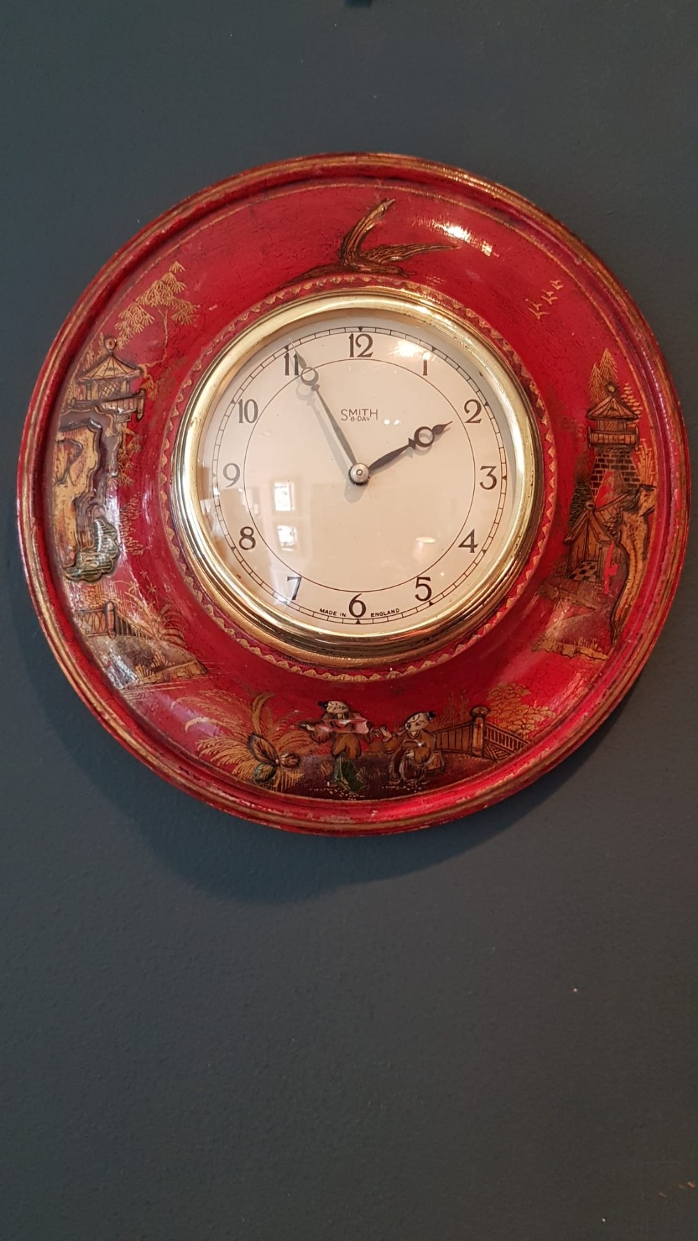 Antique Chinoiserie Cased Wall Clock