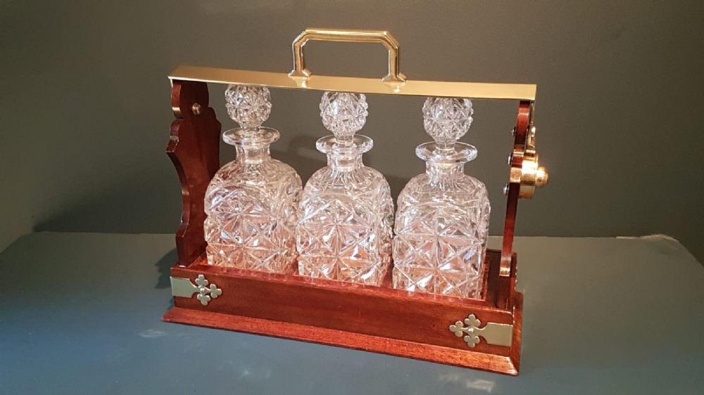 Victorian Mahogany and Cut Crystal Tantalus