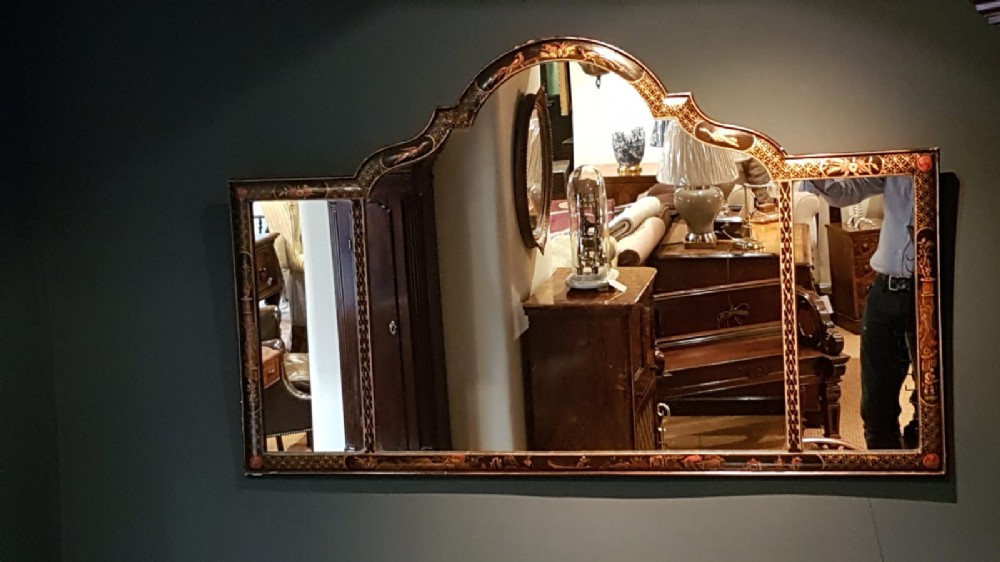 Edwardian Chinoiserie Three Panel Mirror