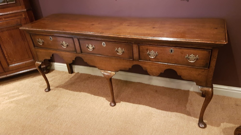 George II Oak Three Drawer Dresser
