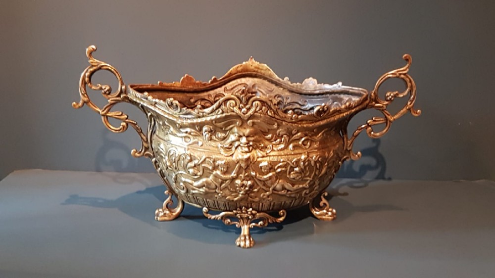 Antique Brass Jardiniere