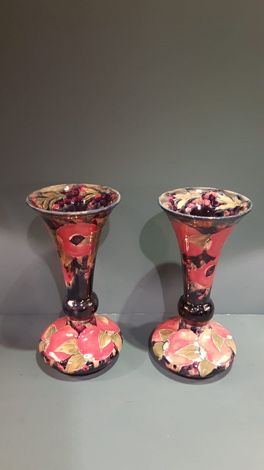 Impressive Large Pair of Moorcroft Pomegranate Vases
