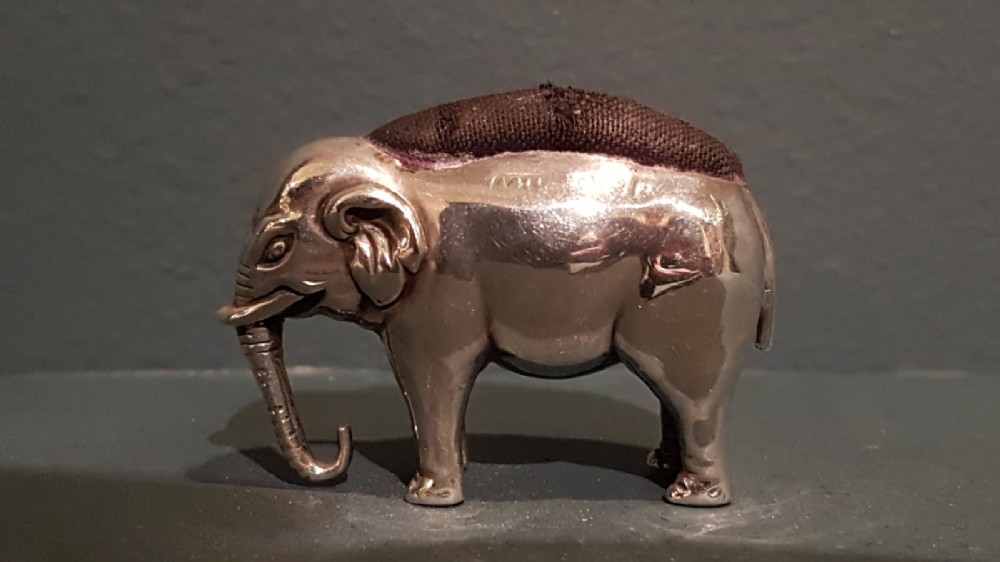 Edwardian Silver Elephant Pin Cushion