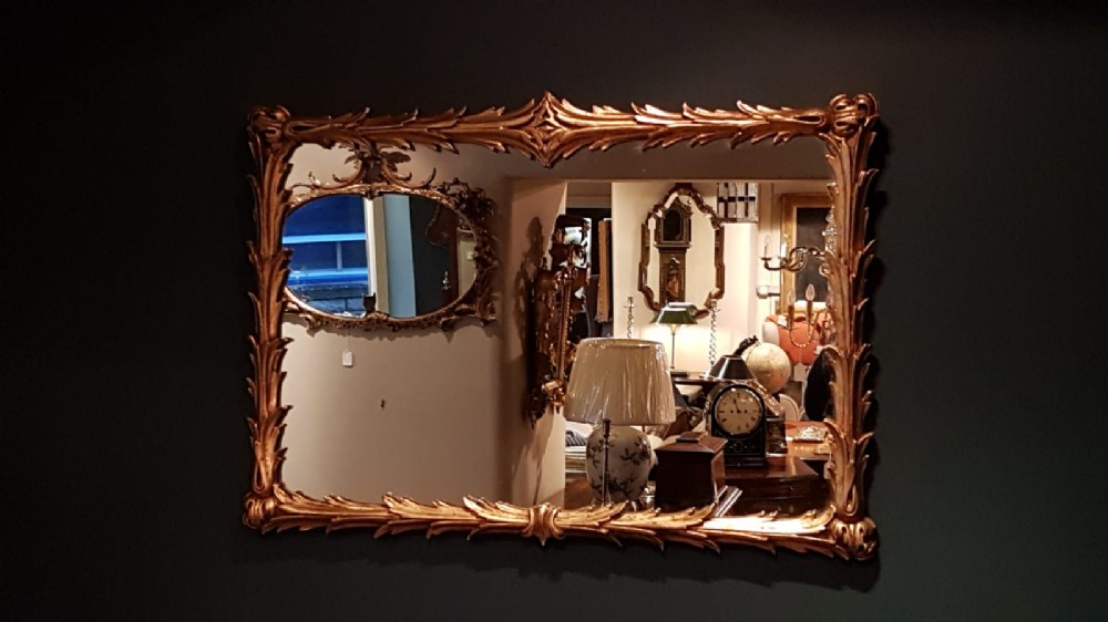 Stylish Victorian Leaf Design Gilt Mirror