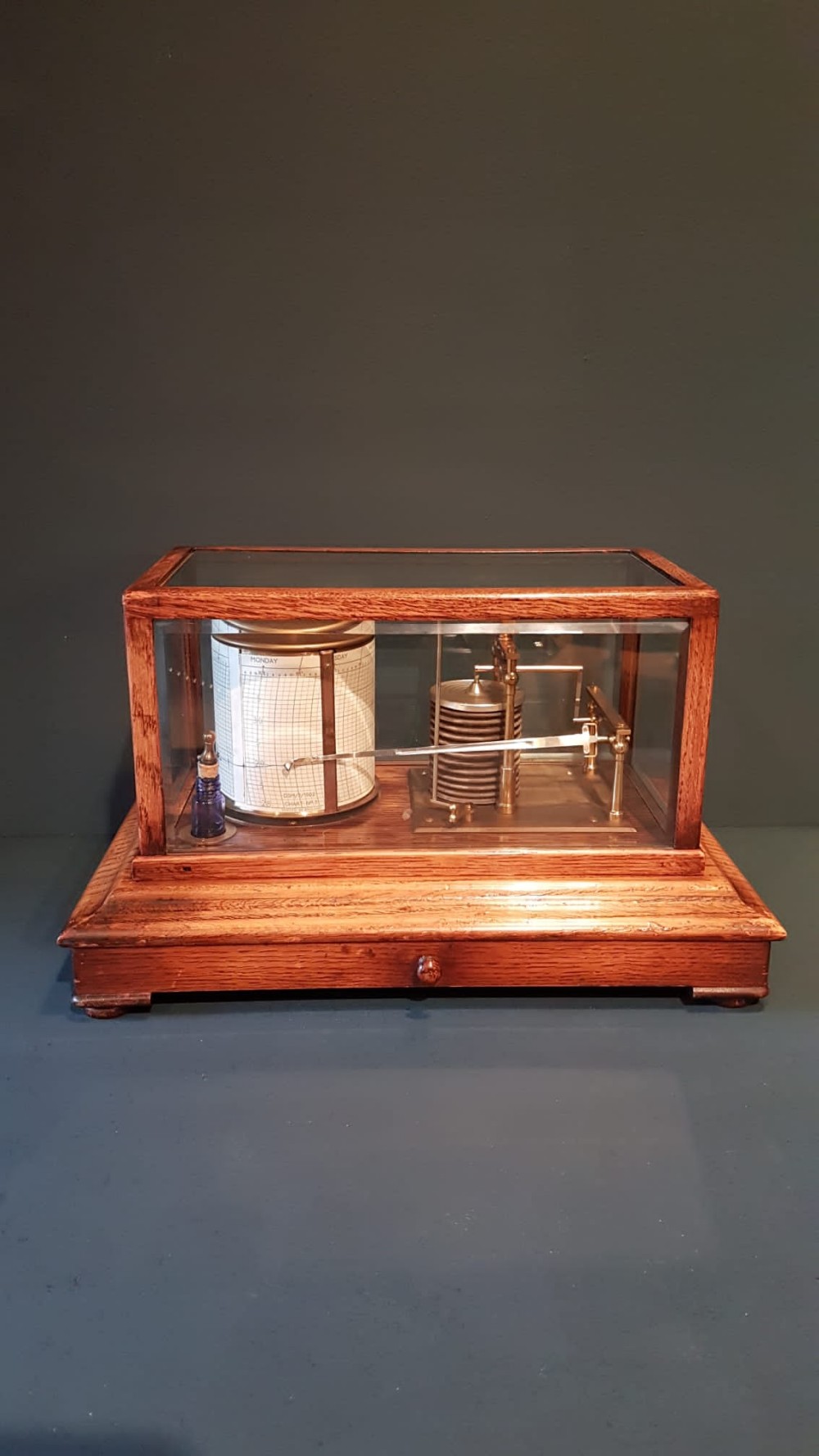 Antique Oak Barograph