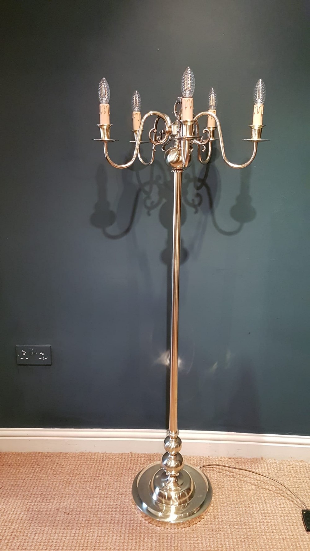 Edwardian Brass Lamp Standard