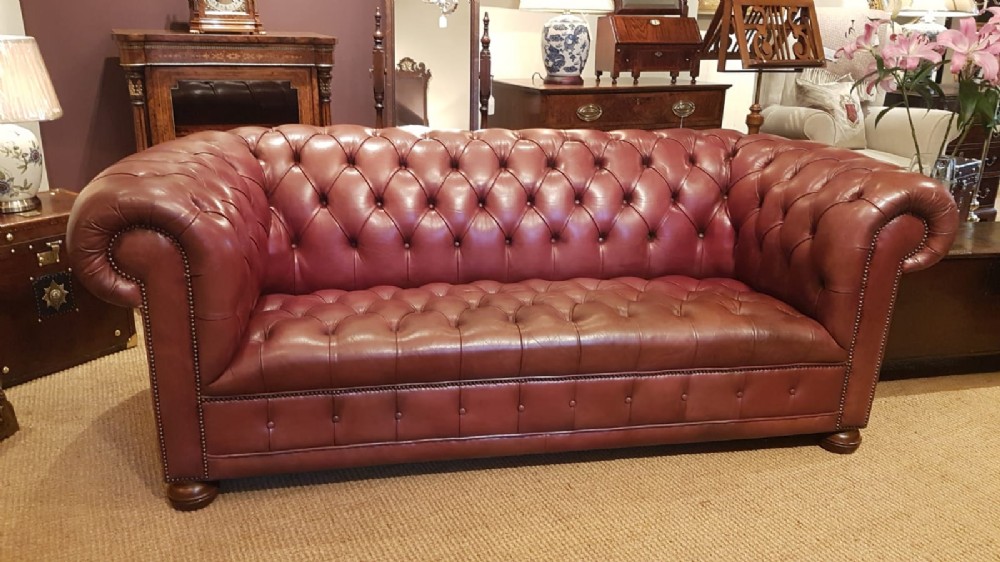 Quality 1930's Leather Chesterfield Sofa