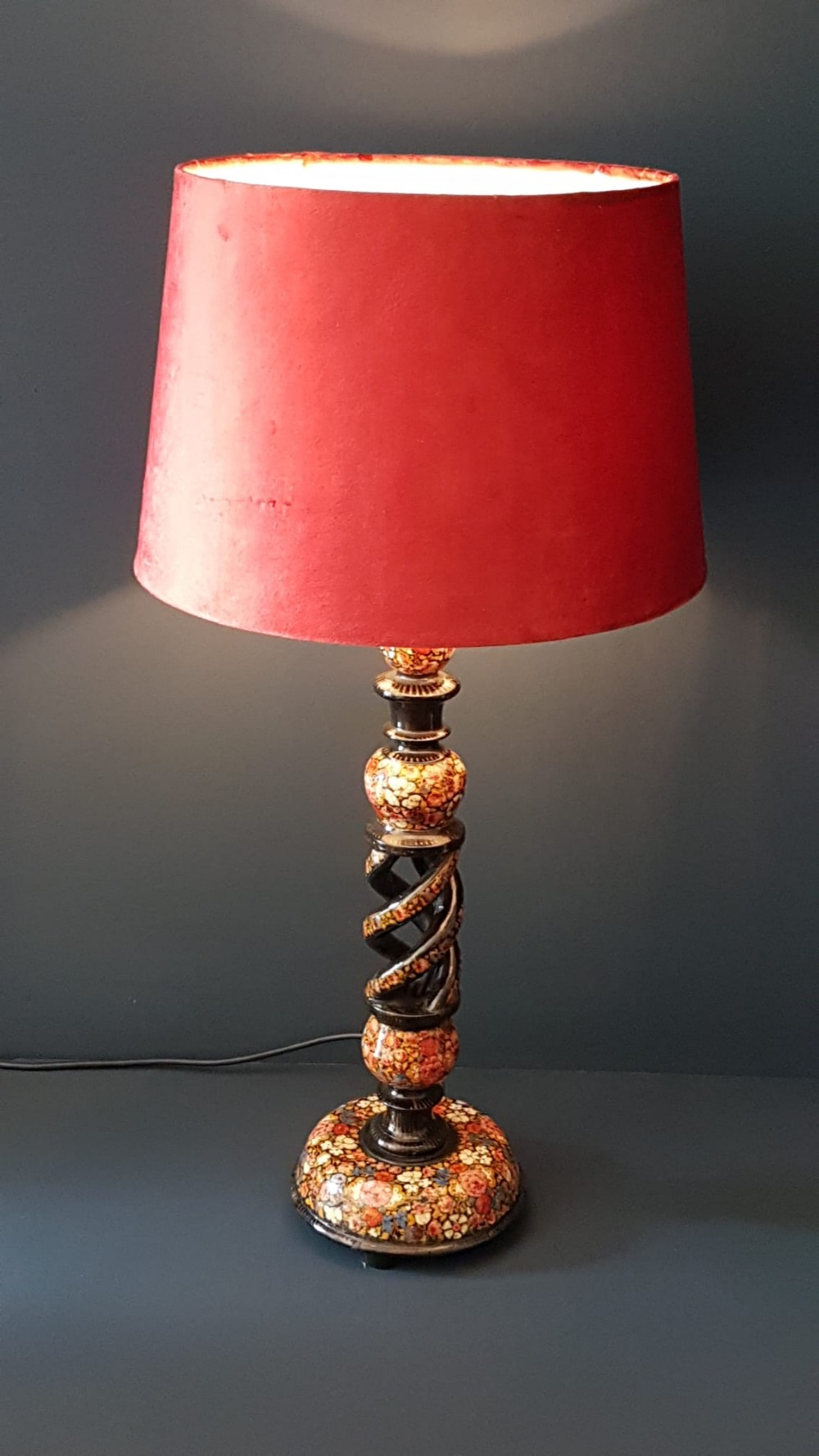Victorian Kashmiri Candlestick Lamp
