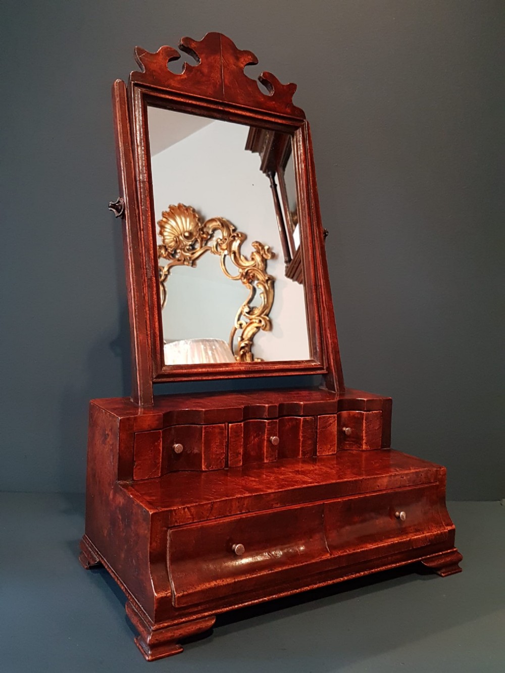 George III Walnut Toilet Mirror