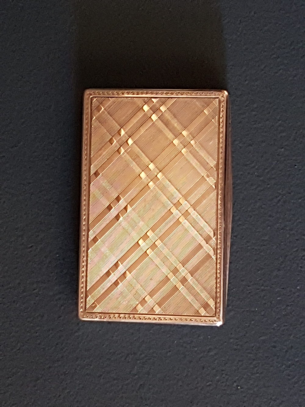 Silver Engine Turned Tartan Design Card Case