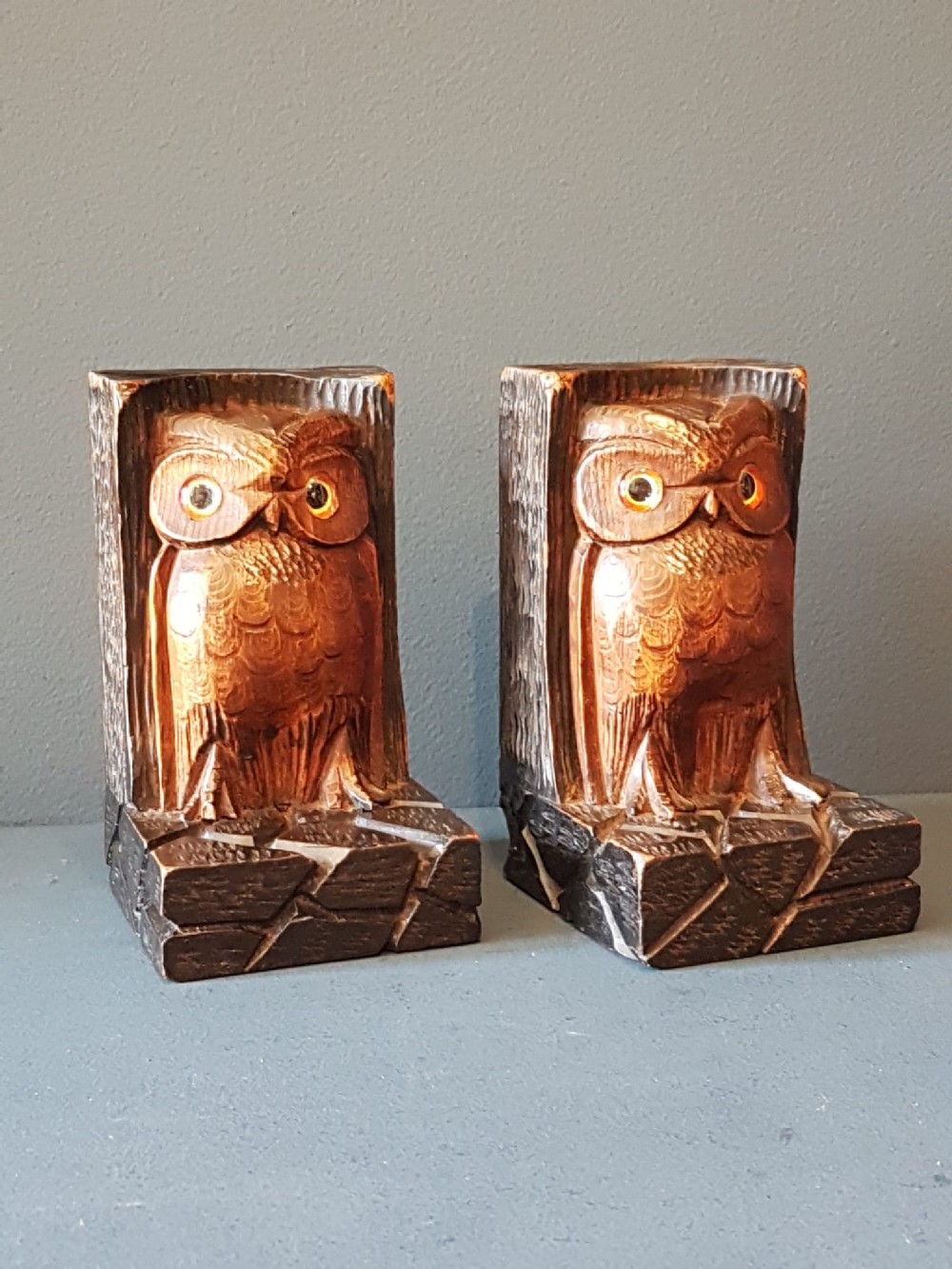 Pair of Edwardian Owl Book Ends