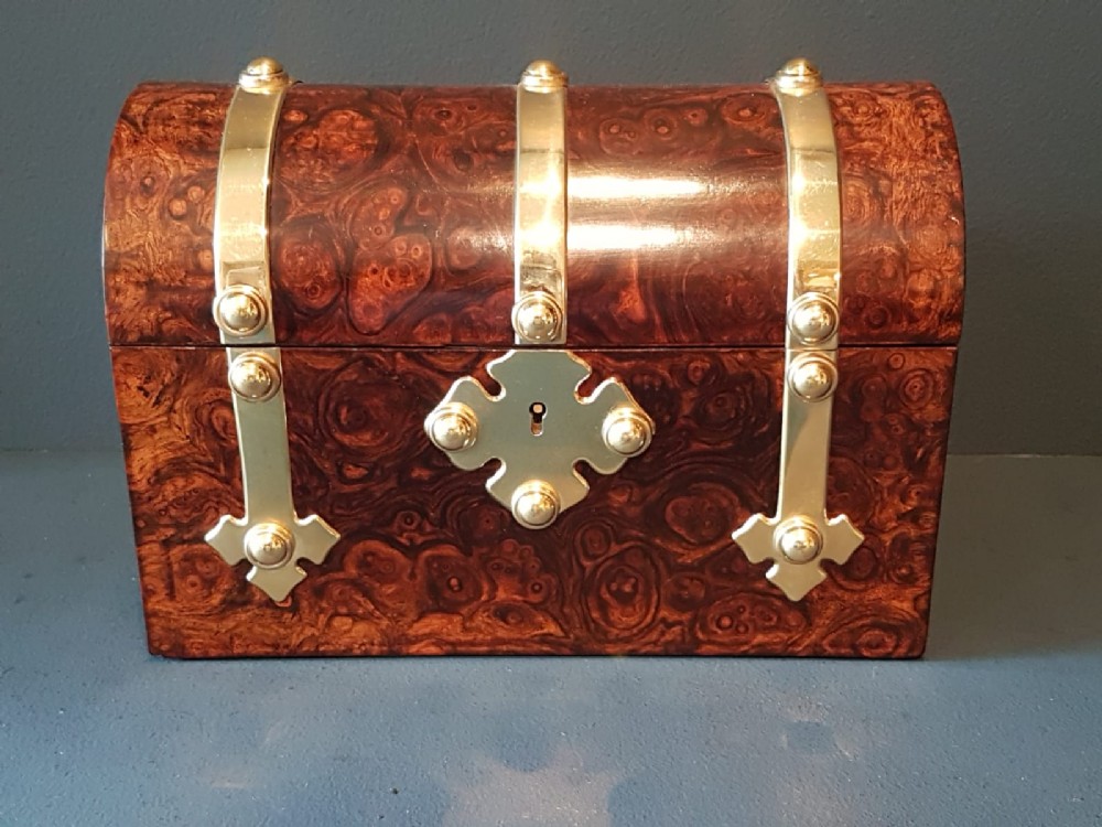 Victorian Burr Walnut Ladies Casket