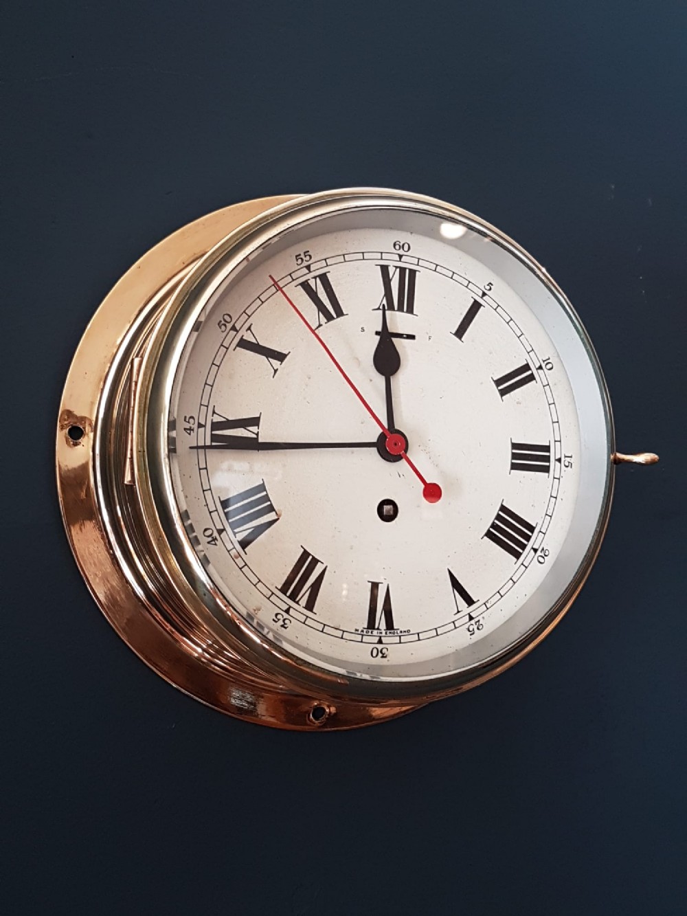 Edwardian Brass Ships Clock