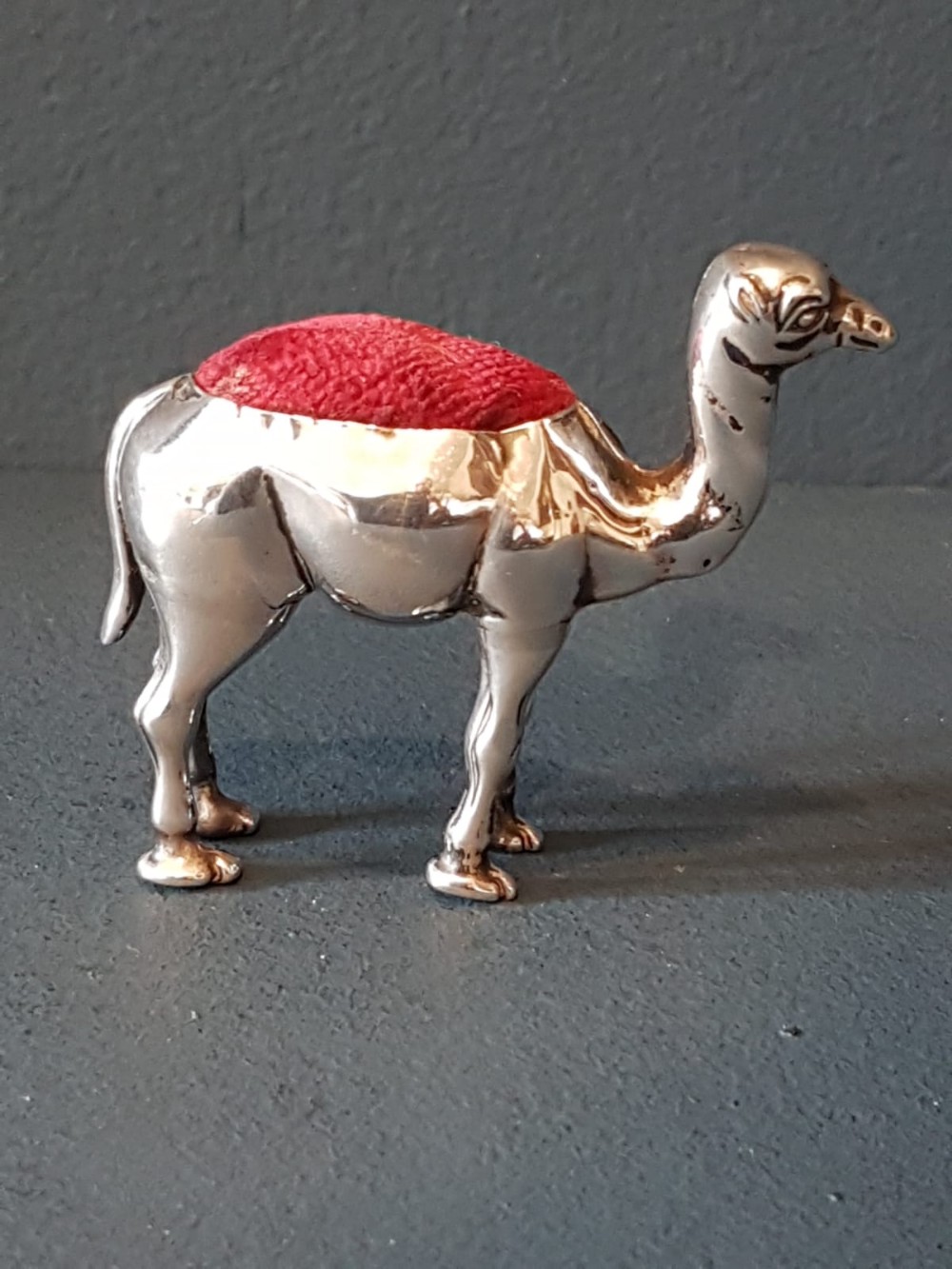 Victorian Silver Camel Pin Cushion