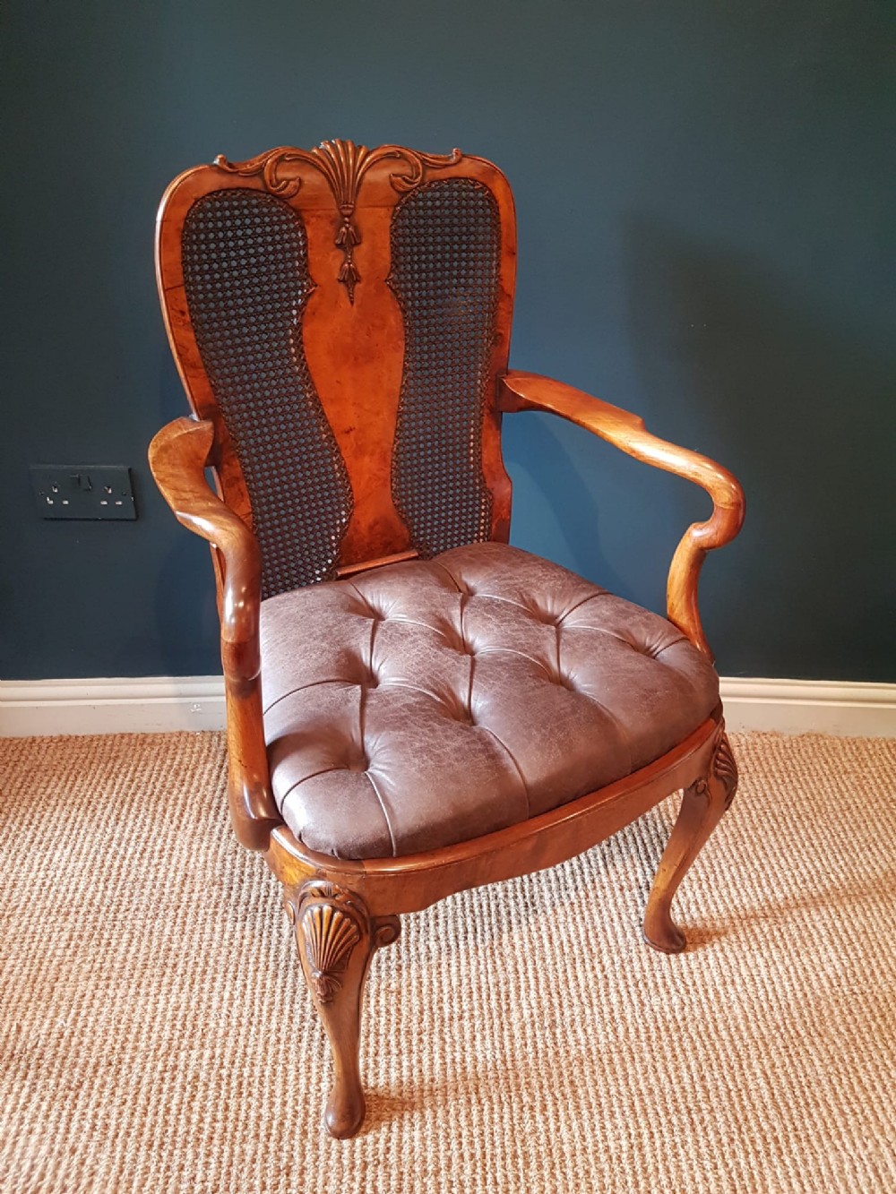 Edwardian Walnut Elbow Chair