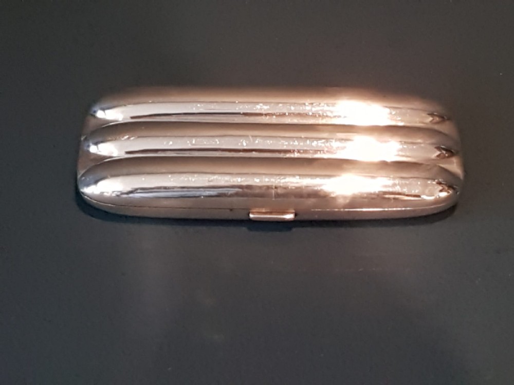 George V Cast Silver Triple Cigar Case